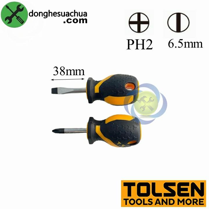Bộ hai cây vít mini Tolsen 20181 bake và dẹp ngắn 38mm