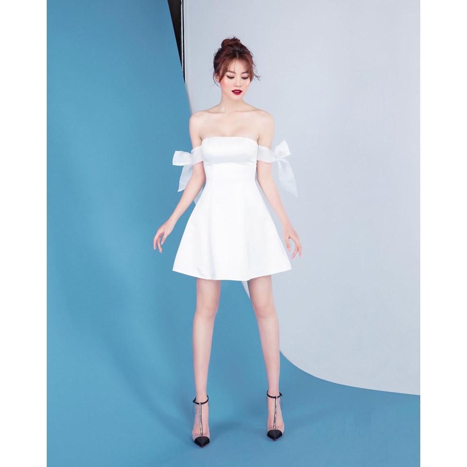 Đầm dự tiệc cúp ngực tay cột nơ siêu xinh