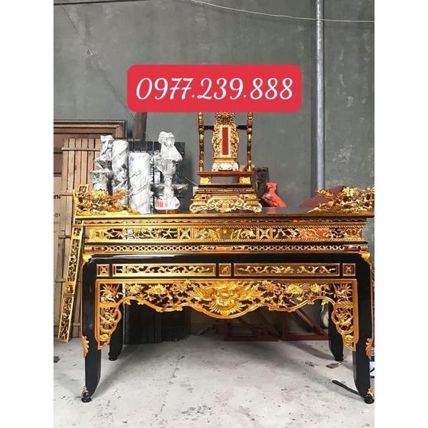 Bàn thờ gỗ gụ chân 14cm sơn son