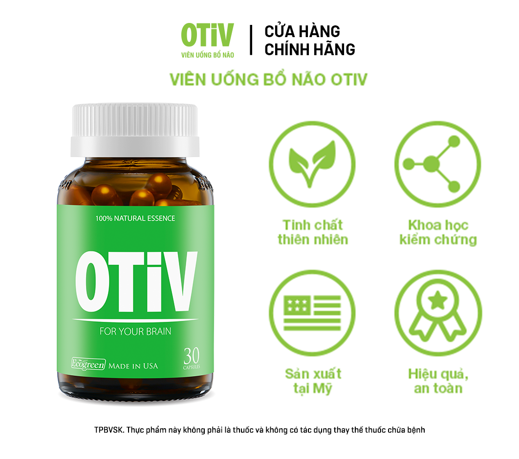 Combo 4 hộp OTIV bổ não 30 viên tặng 1 hộp 15 viên