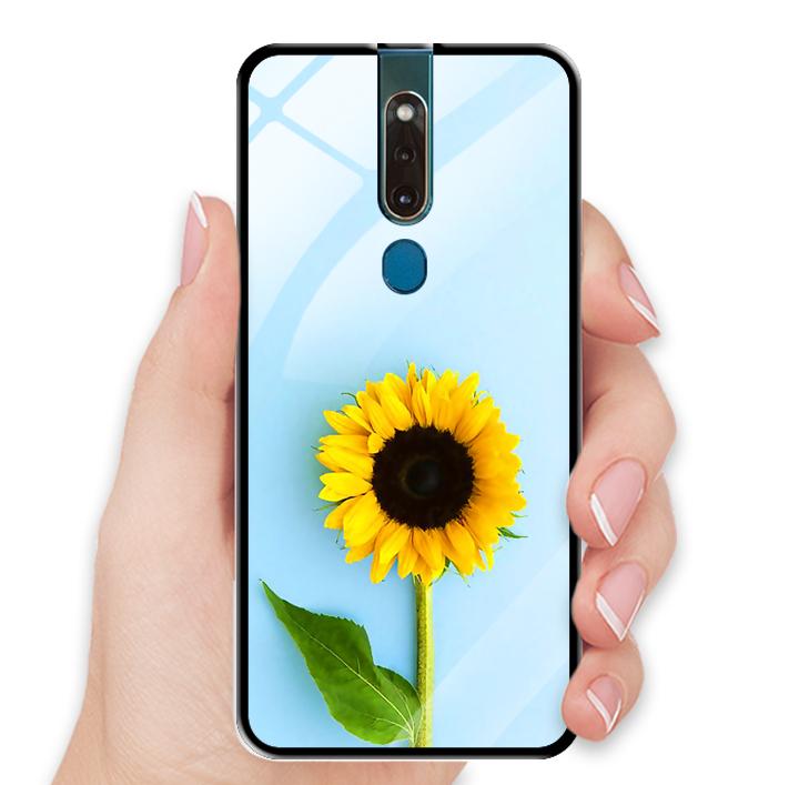 Ốp Lưng Kính Cường Lực cho Oppo F11 Pro - 0325 SUNFLOWER05 - Hàng Chính Hãng