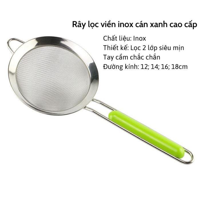 Rây Lọc Viền Inox Cán Xanh Cao Cấp