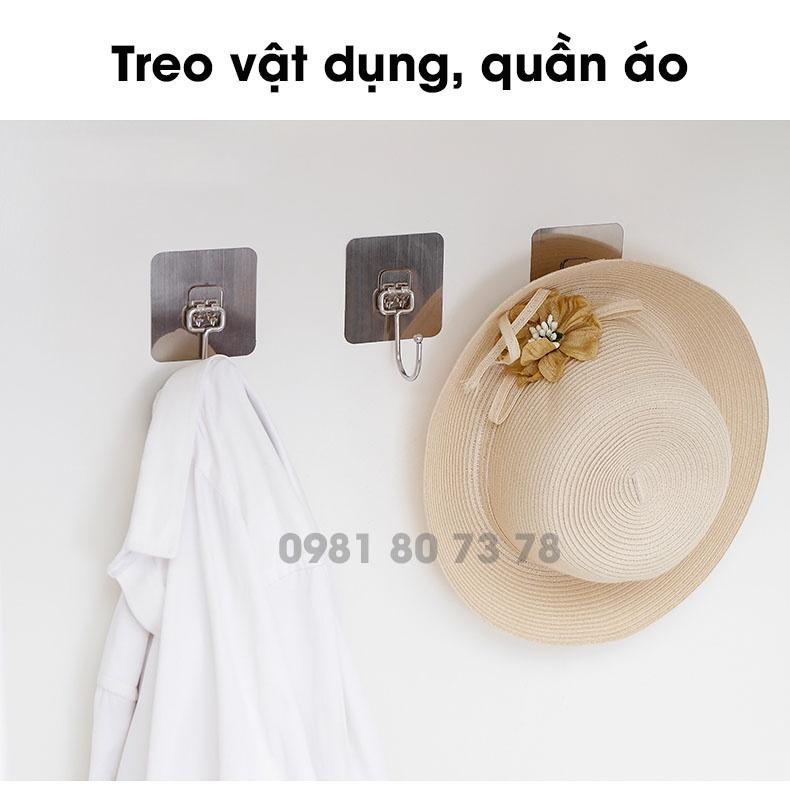 Móc dán tường inox 304 chịu lực 5kg, miếng dán tráng bạc siêu dính, móc dán chịu lực loại tốt - STQ