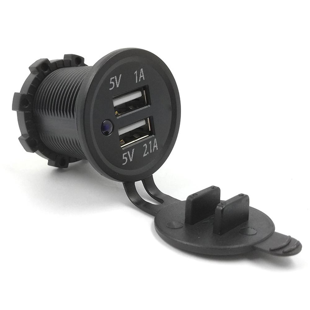 12v kép USB Port Car Sarger Socket Plug Plug Outlet Outlet cho Auto Boat không thấm điện thoại di động Bộ điều hợp sạc