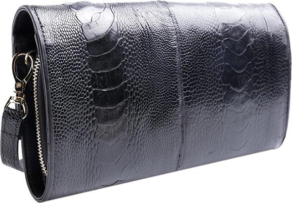Túi Đeo Da Đà Điểu VIP Huy Hoàng HT6410 (19 x 10.5 cm) - Đen