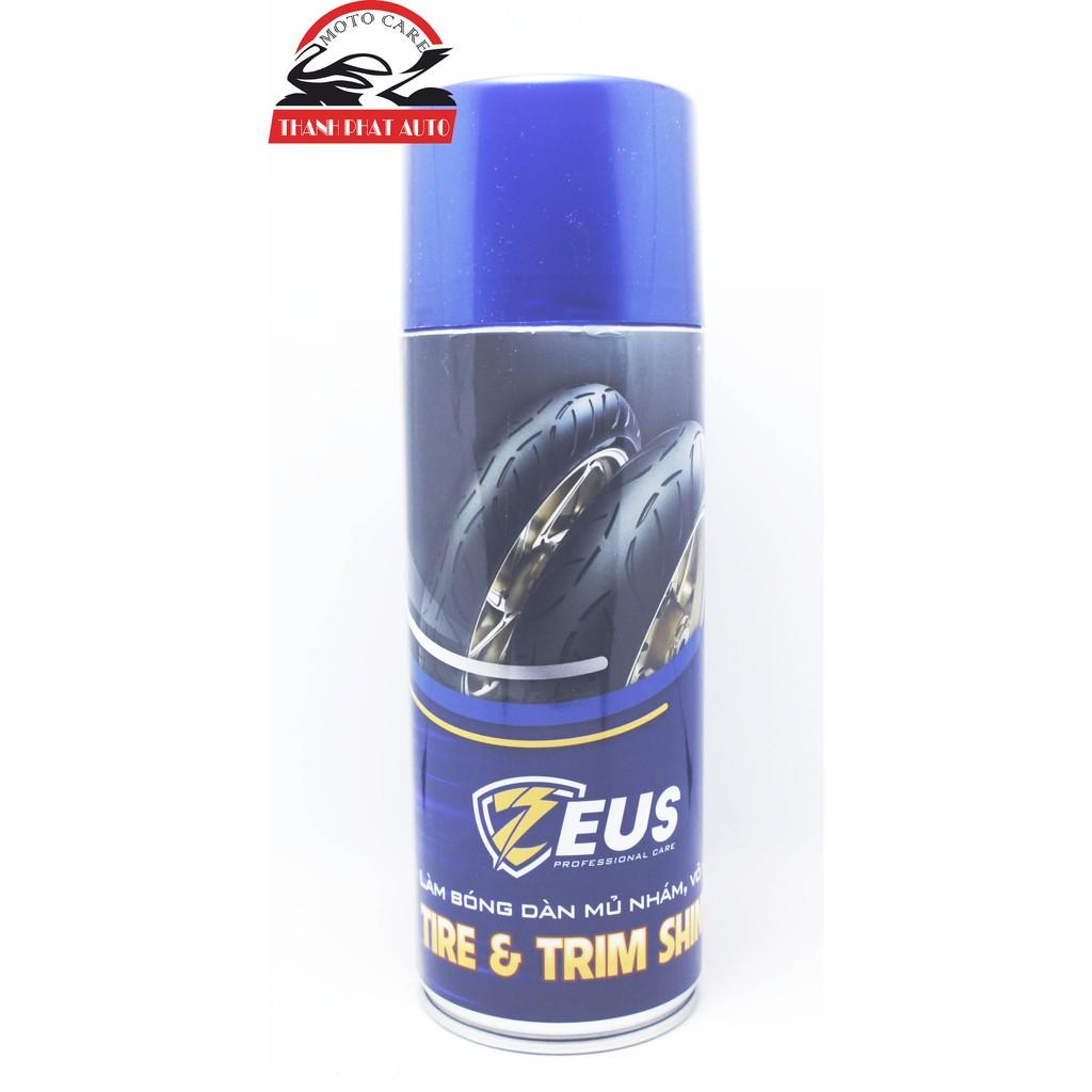 Dưỡng Nhựa đen, nhựa nhám, vỏ xe phục hồi nhựa hư tổn Zeus Tire & Trim Shine 400ml