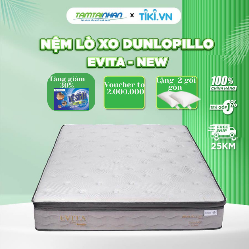 Nệm Lò Xo Túi Một Sợi Dunlopillo Evita - NEW