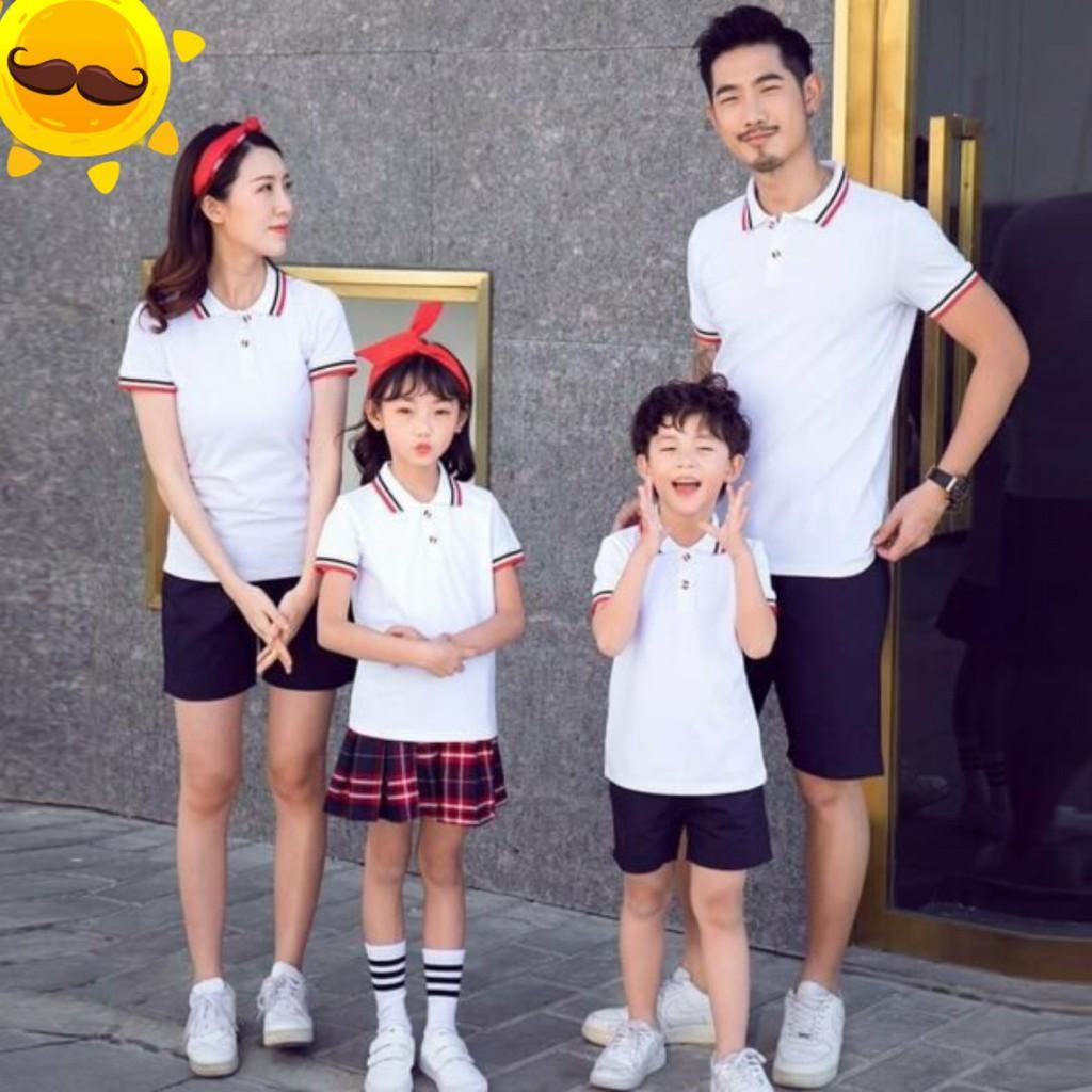 ÁO GIA ĐÌNH CÓ CỔ chất liệu cotton co giãn tốt loại 1 cực kỳ hot trend