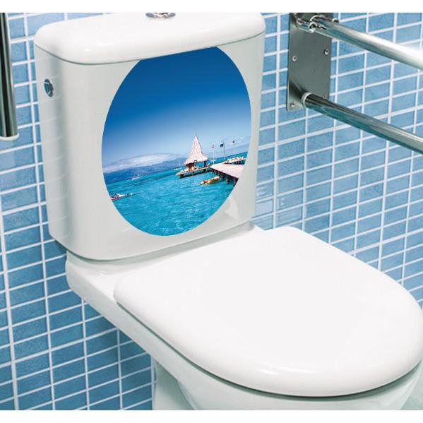 Decal trang trí Toilet cao cấp - Bãi biển lớn A.H