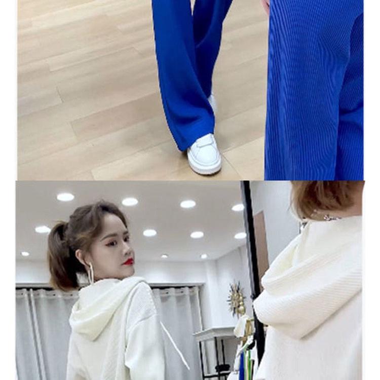 Bộ Đồ Thể Thao Hai Mảnh Áo + Quần Ống Rộng Phong Cách Thời Trang Phương Tây Dành Cho Nữ
