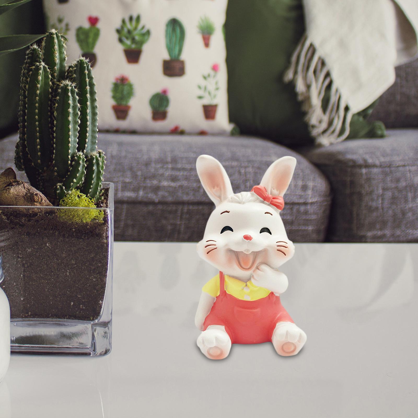 Cute Rabbit Figures Small Rabbit Figurines Art Sculpture for Home Decoration