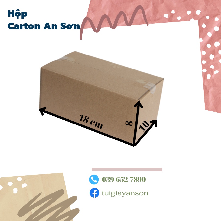 Combo 100 Hộp Bìa Carton Hộp Bìa Gói Hàng Ship Cod Dày Dặn KT 18x10x8cm