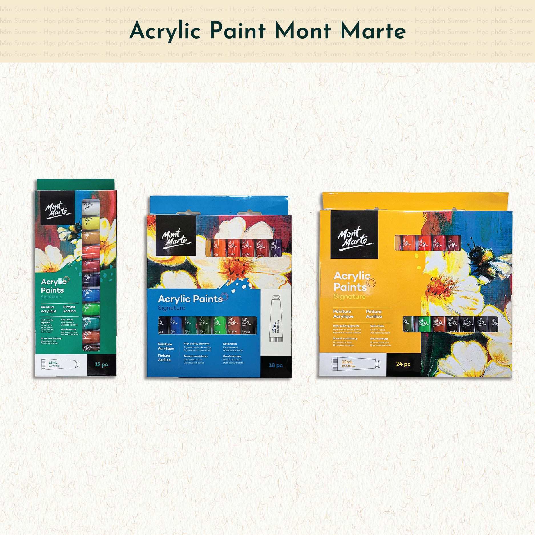 Màu acrylic Mont Marte cao cấp dạng tuýp