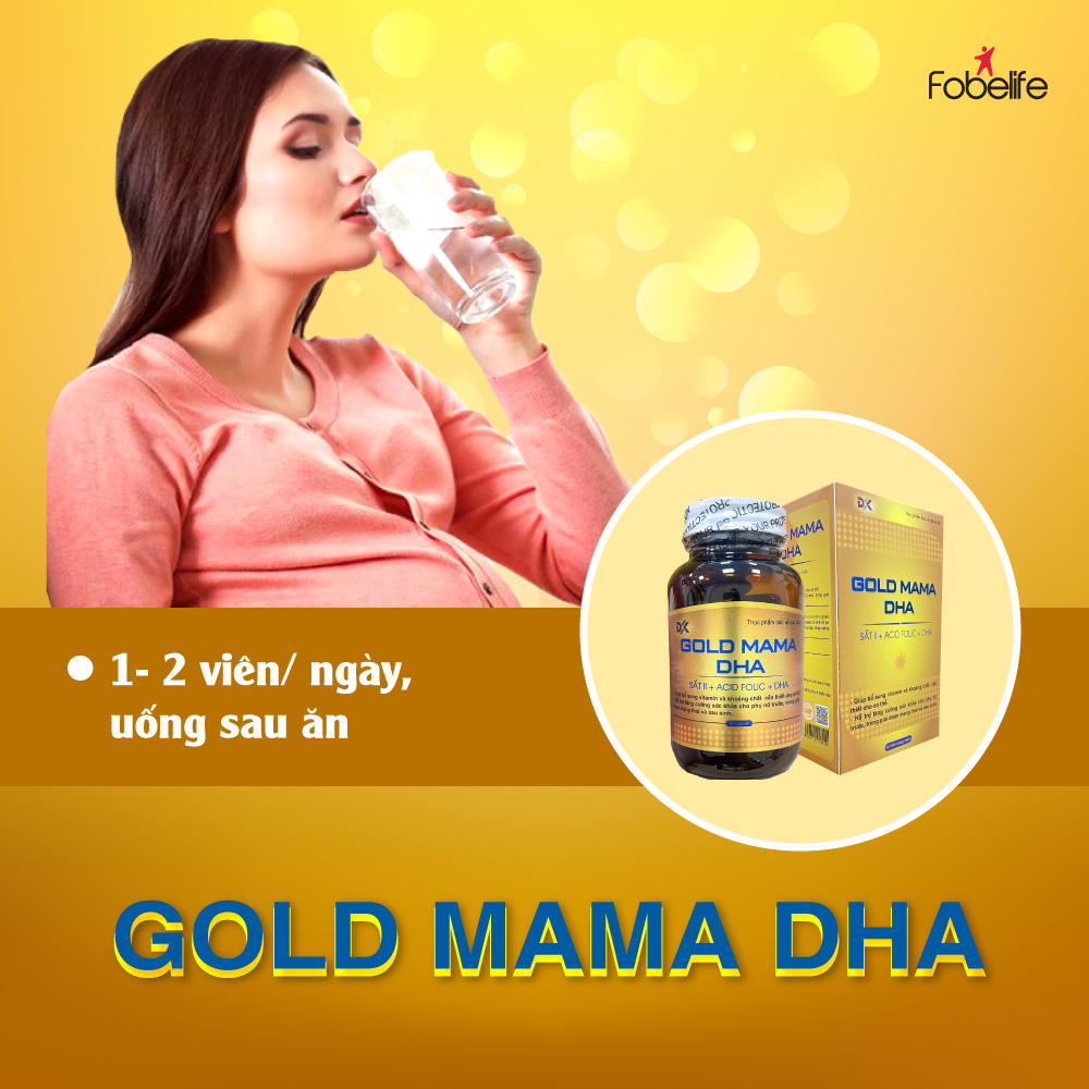 Viên Uống Bổ Sung Sắt Canxi Vitamin Cho Phụ Nữ Mang Thai Gold Mama DHA ( Hộp 30 viên )