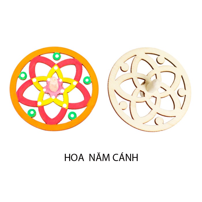 Đồ chơi DIY - Con quay gỗ cho bé tô màu phát huy tính sáng tạo, phát triển trí tuệ