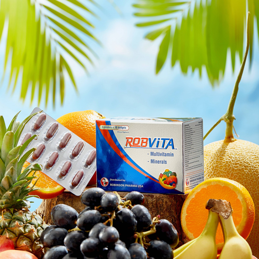 Thực Phẩm Bảo Vệ Sức Khỏe ROBVITA multivitamin và khoáng chất bồi bổ sức khỏe – Robinson Pharma Usa - Hộp 50 viên