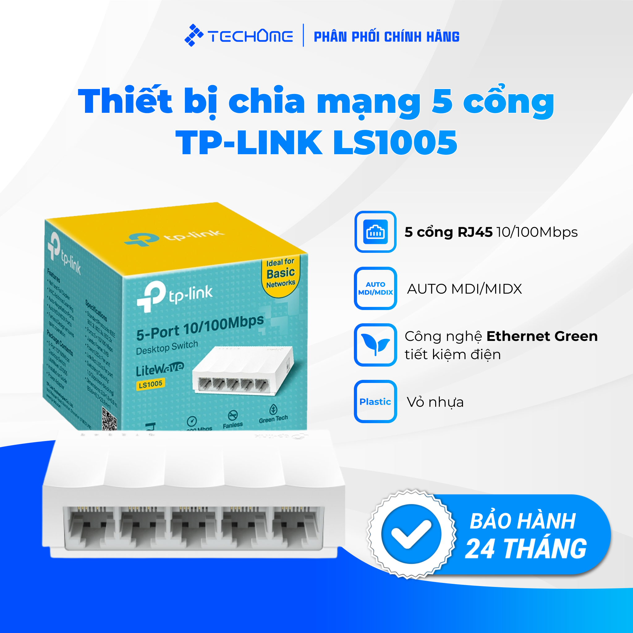 Thiết bị chia mạng Switch TP-Link LS1005 5 cổng - Hàng chính hãng