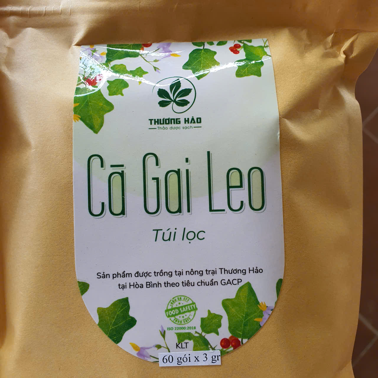 Túi 60 gói trà túi lọc Cà Gai Leo Hòa Bình-Tốt cho gan