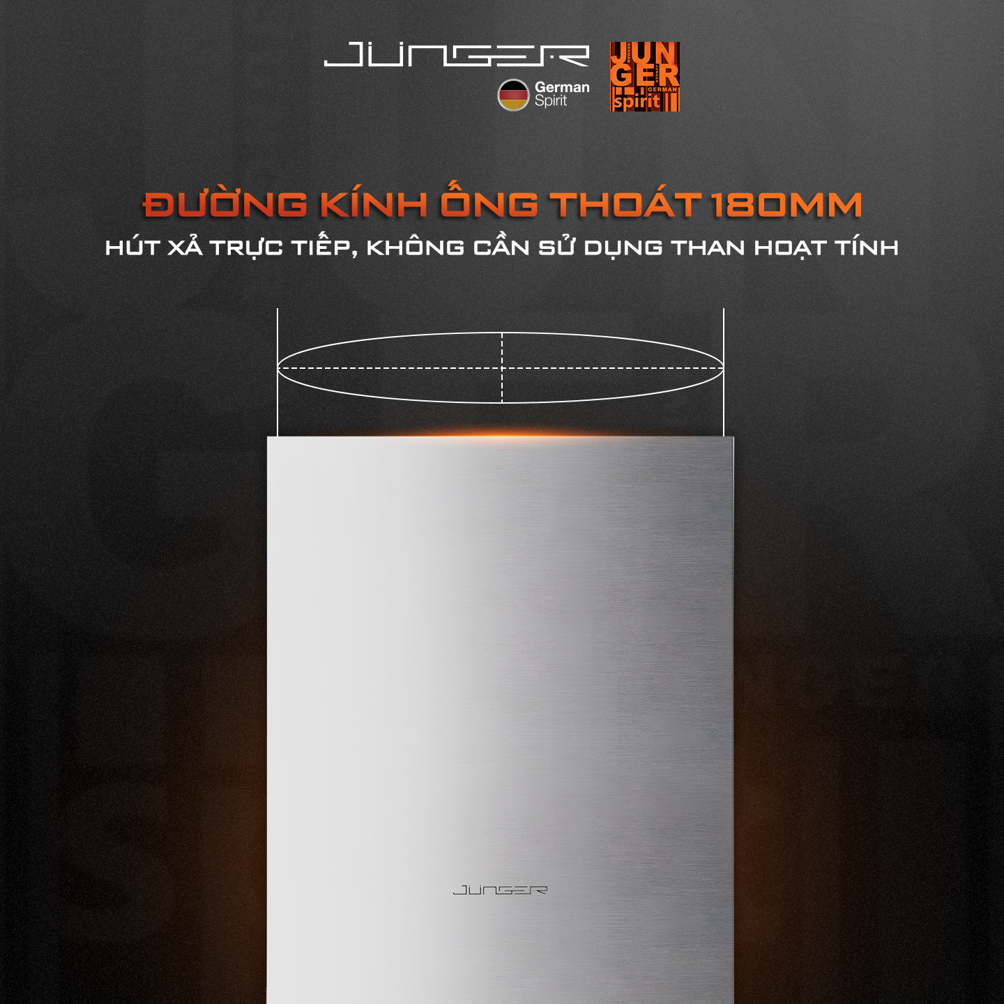 Hút mùi Junger HRJ-75 Công suất 1400m3/h Động cơ AC hút xả trực tiếp Hàng Chính Hãng Bảo Hành 12 Tháng