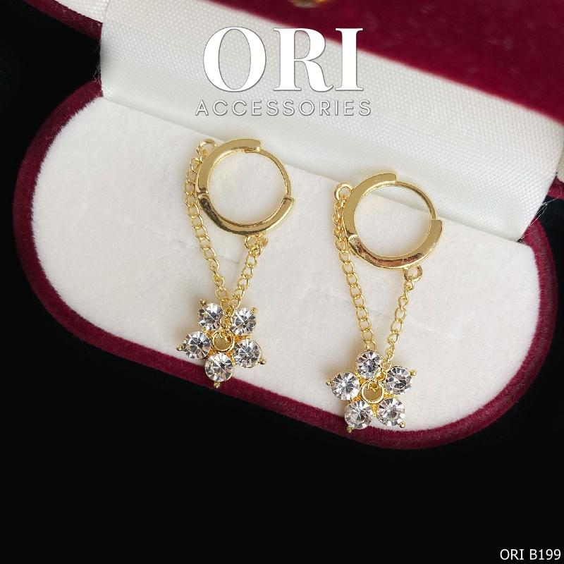 Khuyên tai nữ Bông hoa thủy tinh Acacia thời trang tinh tế ORI ACCESSORIES B199