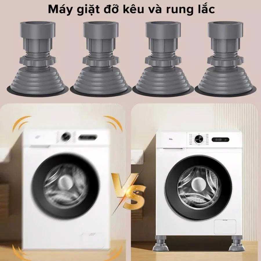 Set  4 đế nhựa  chống rung ,chống ồn ,chống trượt  kê máy giặt ,tủ lạnh , ,độ bền cao phù hợp tất cả các loại máy 