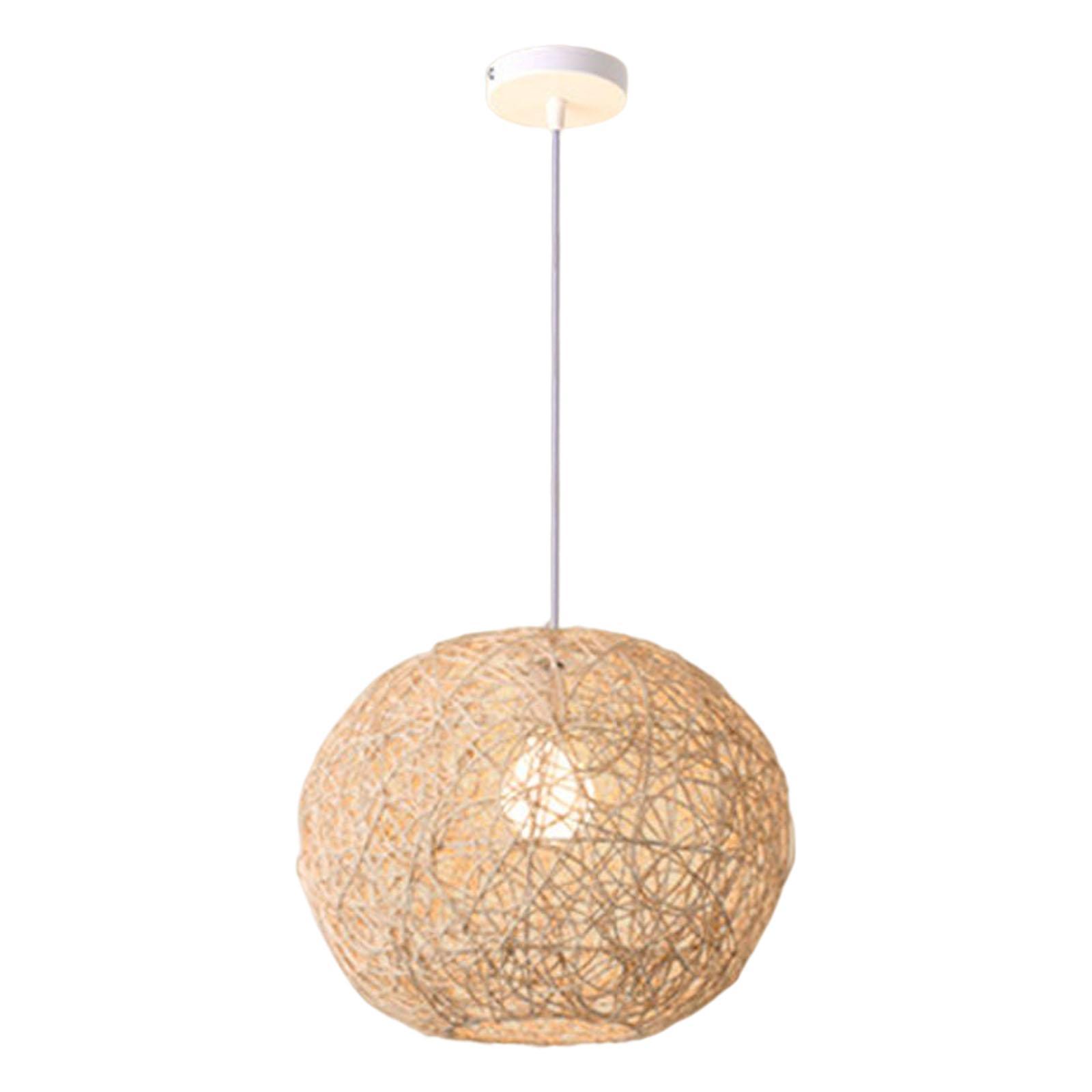 Rustic Style Pendant Light, Ceiling Lighting Hanging Rattan Chandelier for Bar Kitchen