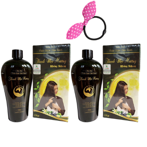 Combo 2 chai Dầu gội thảo dược Thanh Mộc Hương , Tặng Kèm Cột Tóc Tai Thỏ Màu Ngẫu Nhiên