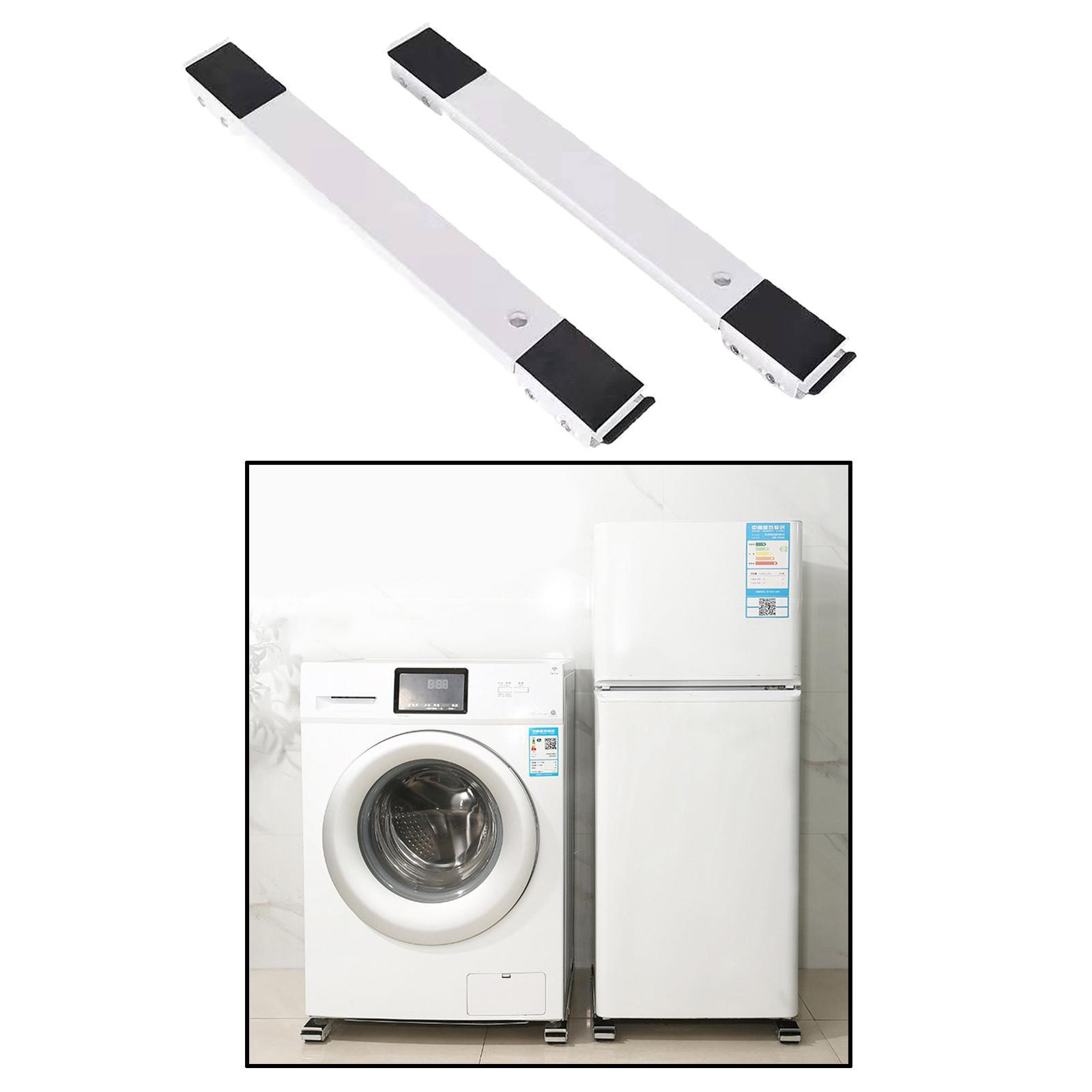 2pcs Washing Machine Stand Multi-functional Mobile Base Holder White