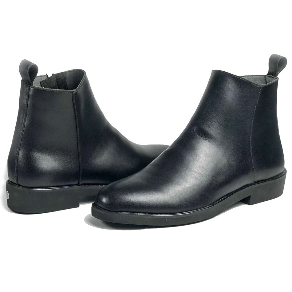 Giày chelsea zip boots black cao cổ chất liệu cao cấp bảo hành chính hãng 12 tháng