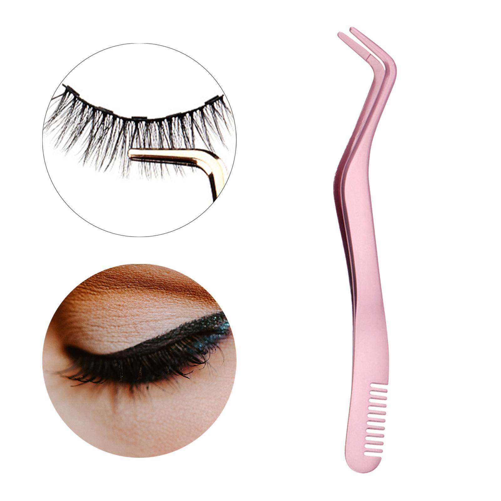 Professional 2 in 1 Curved Lashes Eyelash Tweezers, False Eyelash Tool for home Salon
