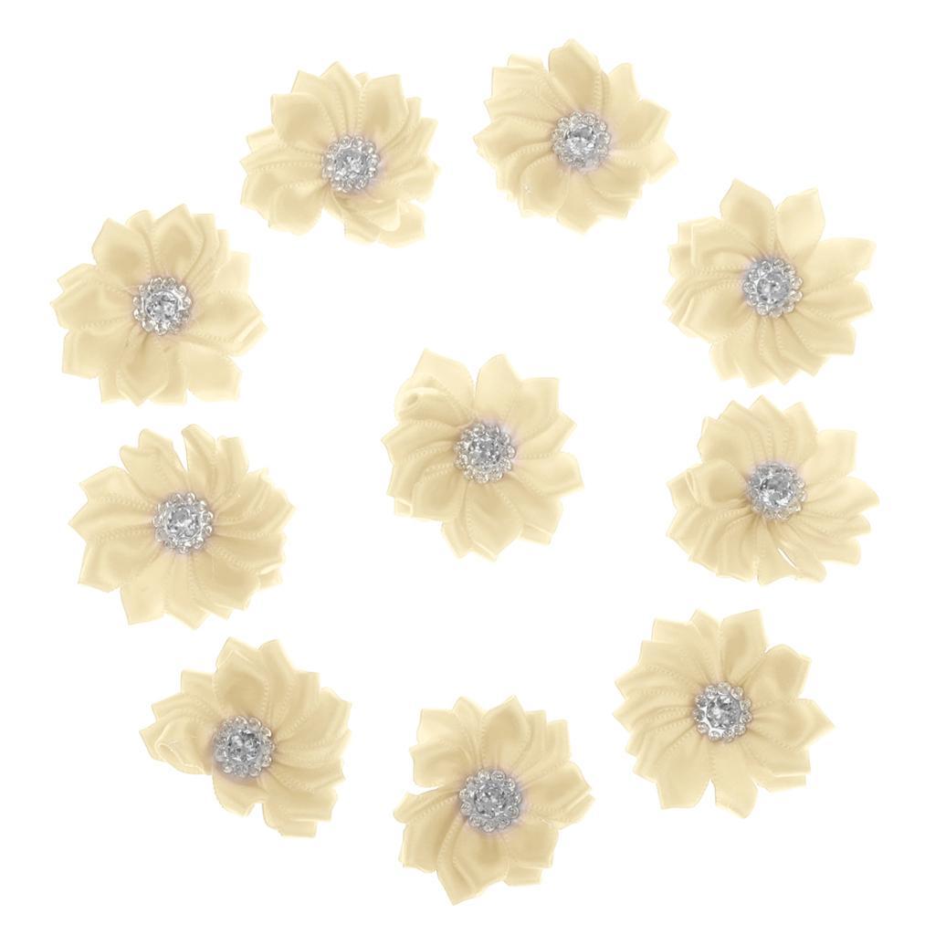10pcs Satin Ribbon Flower Craft DIY Accessory Wedding Appliques Gift Packing