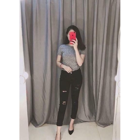 Quần kaki VNXK rách gối , xước cá tính