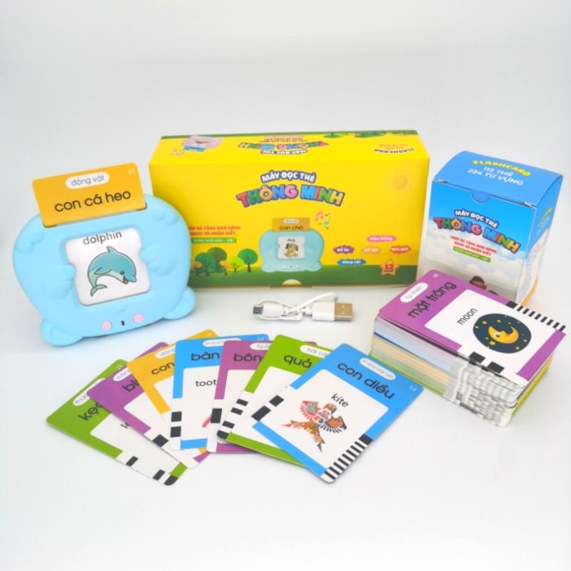 Máy đọc thẻ song ngữ Anh Việt 2022, máy đọc thẻ tiếng anh flashcard 255 thẻ 510 từ khoá và 29 chủ đề