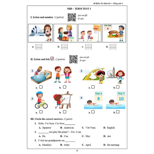 Hình ảnh Sách - Combo Bài Tập Tuần và Đề Kiểm Tra Tiếng Anh lớp 4 học kì 1 (2 cuốn)