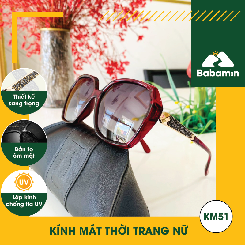 Kính Mát Chống Tia UV Nữ Cao Cấp, Độ Nét Cao, Thời Trang Thanh Lịch - Babamin - KM51