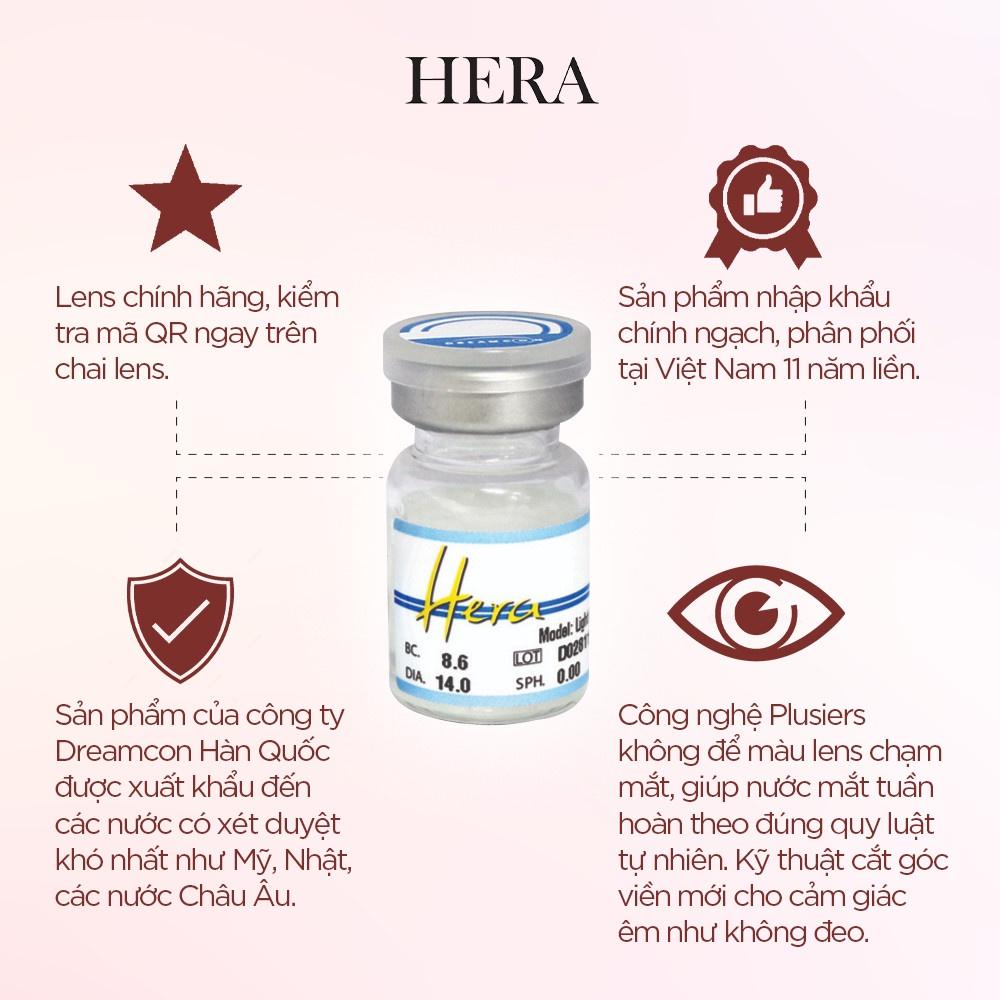 Lens 6 Tháng Xám Khói Vân Nâu Không Độ Kính Áp Tròng Màu Gray Không Cận AEMB GRAY - Hera