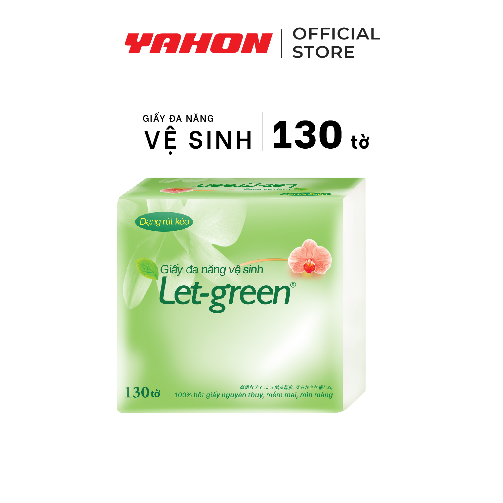 Thùng Giấy Đa Năng Vệ Sinh LET-GREEN 10x21cm, 130 Tờ/Bao, 48 Bao/Thùng