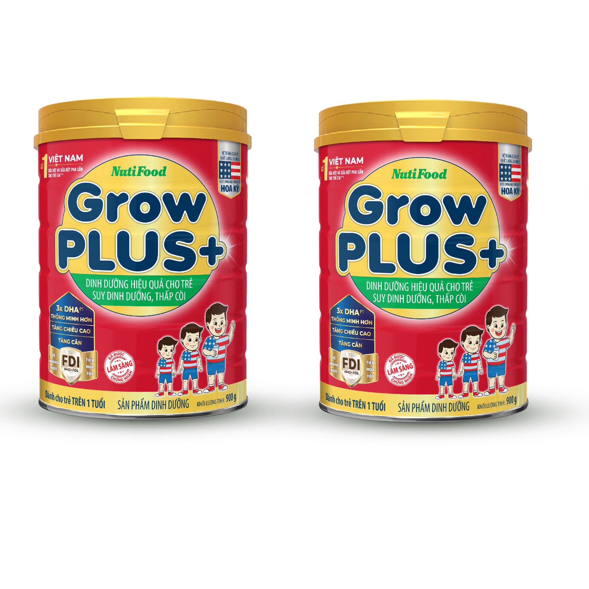 Sữa bột GrowPLUS+ Đỏ 900 Gr : sữa dành cho trẻ từ 1- 10 tuổi bị suy dinh dưỡng thấp còi (mẫu mới) của NutiFood