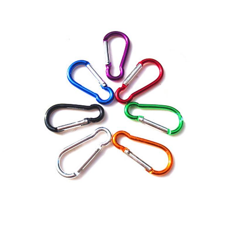 10 Pcs/Lot Metal Aluminum Climbing Carabiner Hook Clip Snap Key Ring Camping Sport Karabiner Keychain Camping Accessory