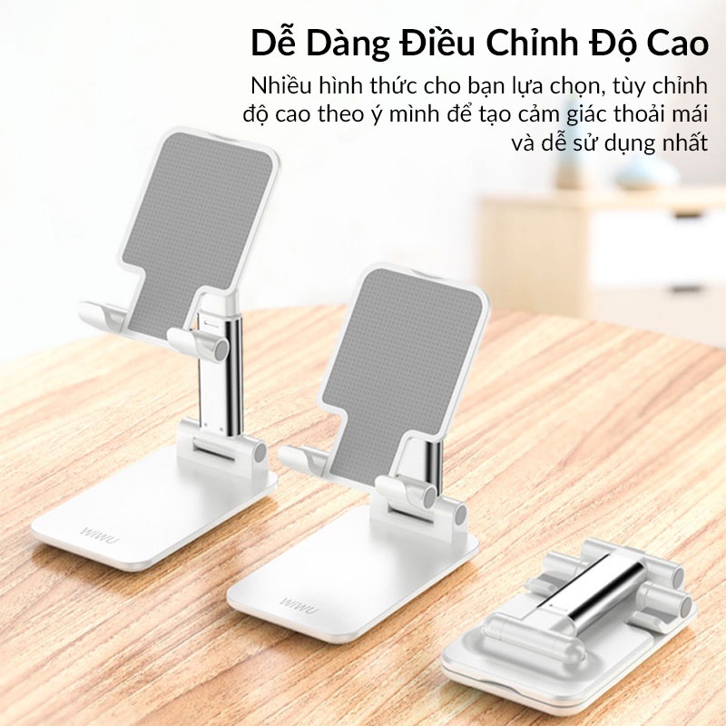 Giá Đỡ WiWu Adjustable Desktop Stand ZM103 Dành Cho Điện Thoại Làm Bằng Chất Liệu Nhựa Cao Cấp, Bền - Hàng Chính Hãng