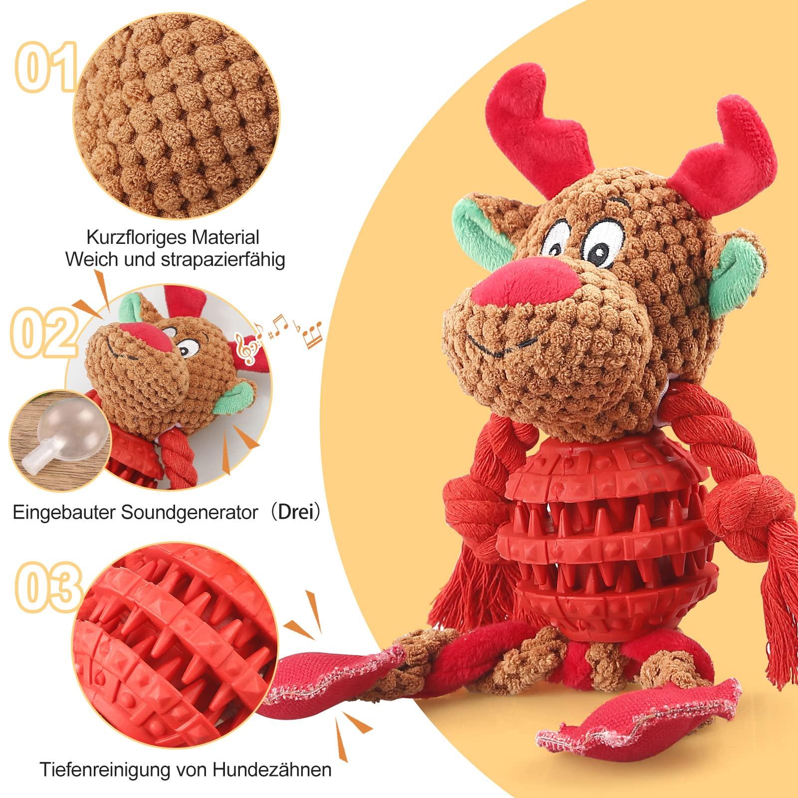 Đồ chơi chó rít lên, đồ chơi chó con sang trọng, đồ chơi chó tương tác, đồ chơi chó người chơi bánh mạnh mẽ, cho chó con/chó nhỏ/vừa có, nỗi sợ hãi nhẹ nhõm và buồn chán.