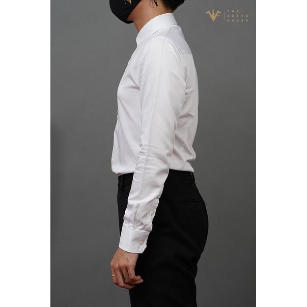 Áo sơ mi trắng cài khuy cổ The Suits House SM00005