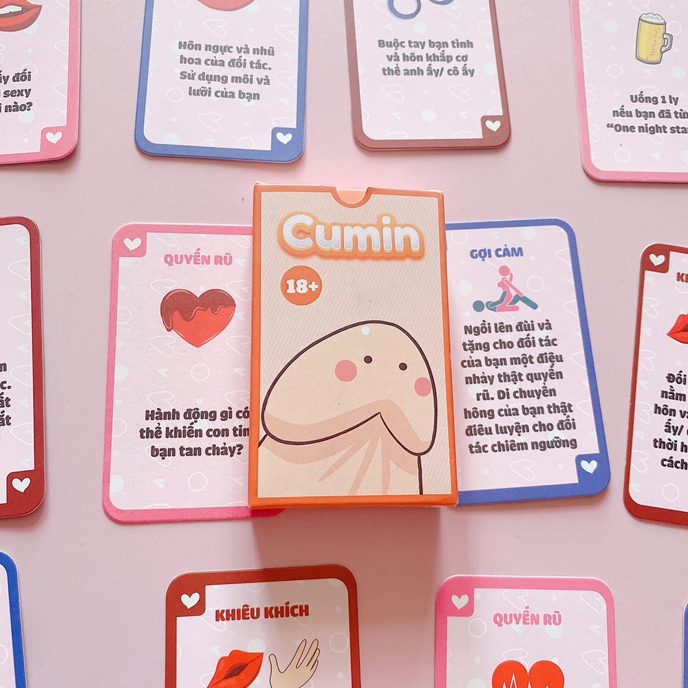 [Che Tên] Bộ Bài Cặp Đôi Cumin Dạo Đầu Cho Cặp Đôi Hẹn Hò 51 Lá Bài Drinking Game Quyến Rũ Cho Tình Yêu Cháy Bỏng