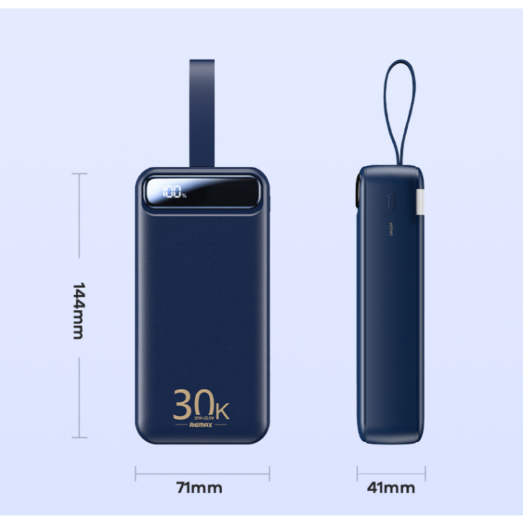 Pin Sạc Dự Phòng Sothing Remax RPP 522 30000mAh 2 Cổng USB, 1 Cổng Type-c Sạc Nhanh PD QC3.0 max 22.5W- Hàng Chính Hãng