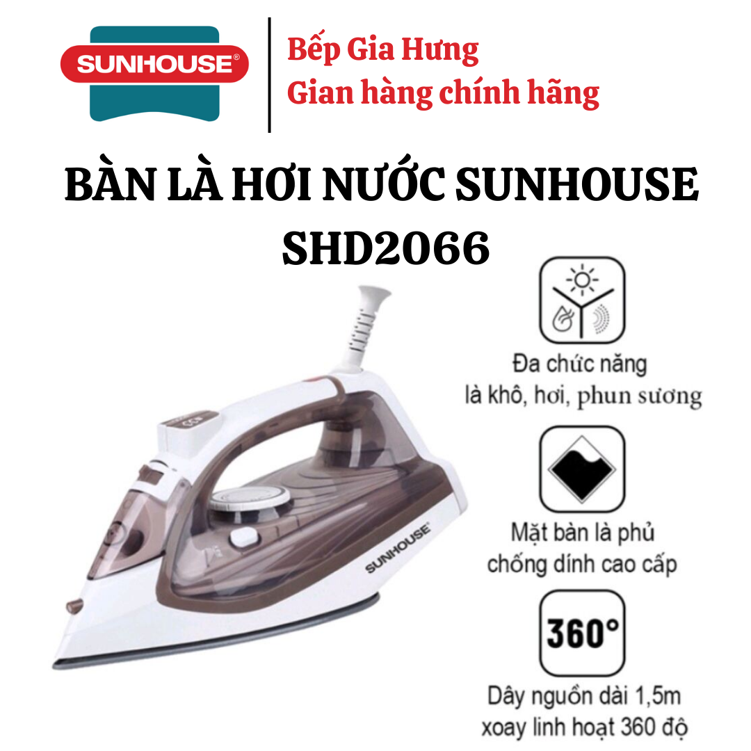 Bàn là, bàn ủi hơi nước Sunhouse SHD2066 - Hàng chính hãng