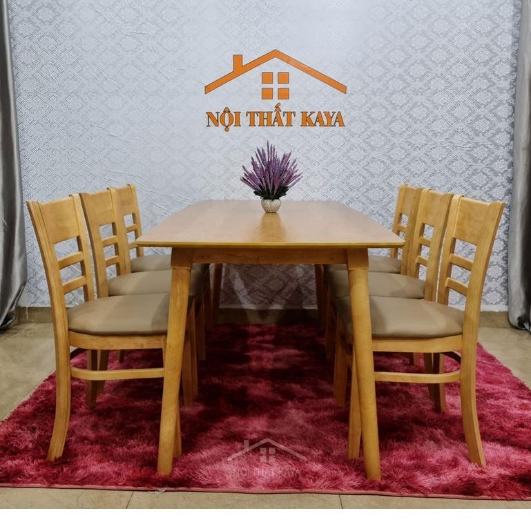 Bộ bàn Lunar 6 ghế Mostar 1m6 (Nâu) 80cm x 160cm x 75cm Mặt bàn HDF lõi xanh nhập khẩu Malaysia