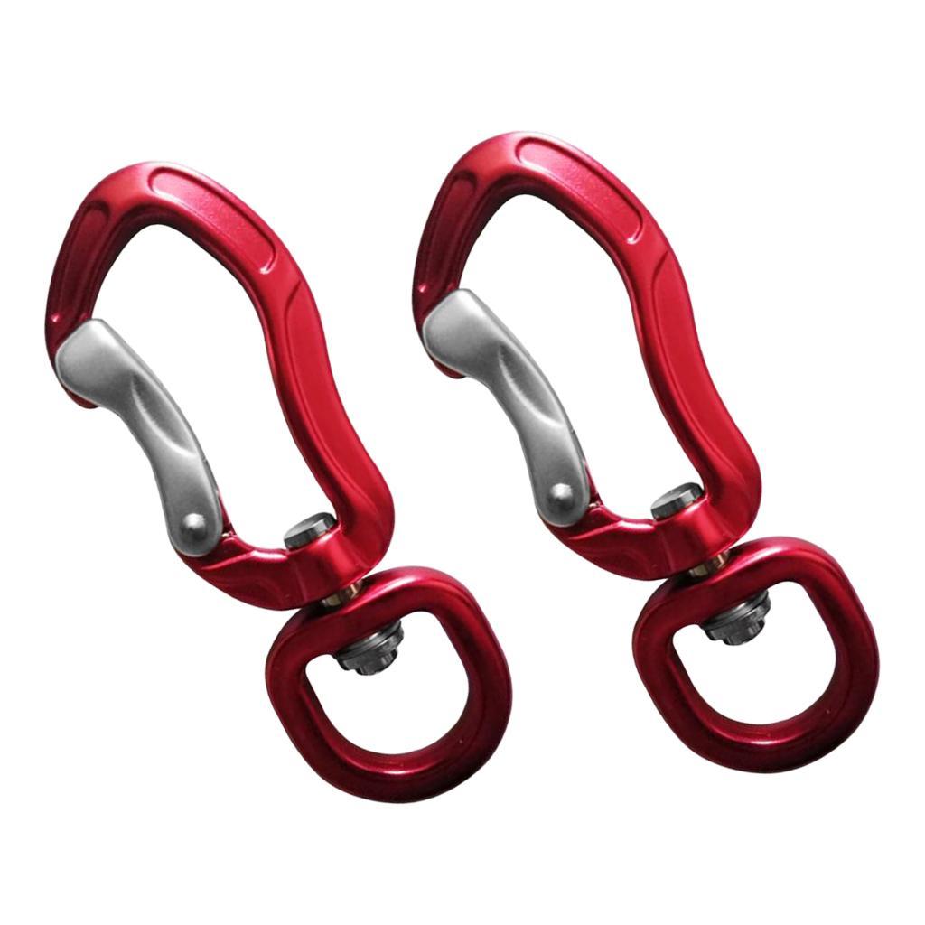 4pcs Aluminum Alloy Swivel Eye Carabiner Clip Hanging Connect Hook Keychain Mountaineering Camping Accessories 76 x 28mm