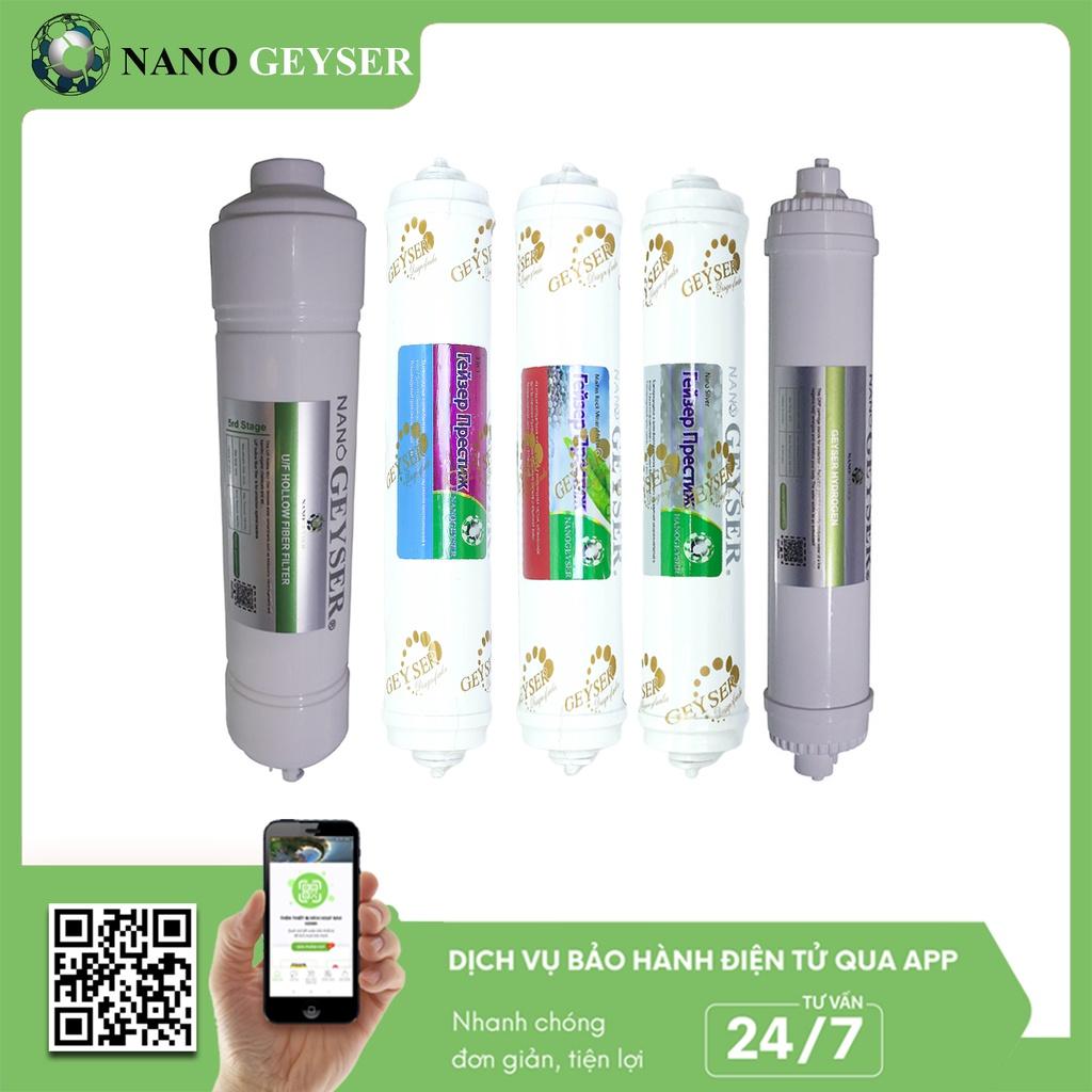 Bộ 5 lõi lọc nước 45678 dùng cho các dòng máy UF, Lõi UF Hollow, 3IN1, Maifan, Nano Silver, Hydrogen - Hàng Chính Hãng