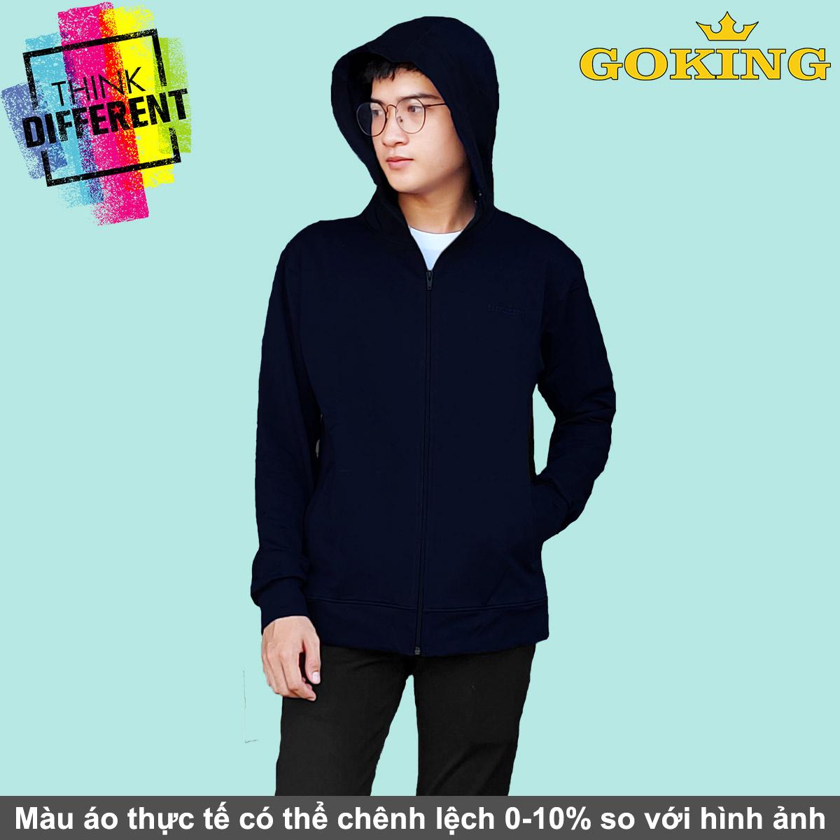 Áo khoác GOKING vải da cá, 6 túi to rộng, dây kéo an toàn, mũ to trùm đầu. Form unisex cho nam nữ, trẻ em. Chống nắng gió lạnh, chống tia UV