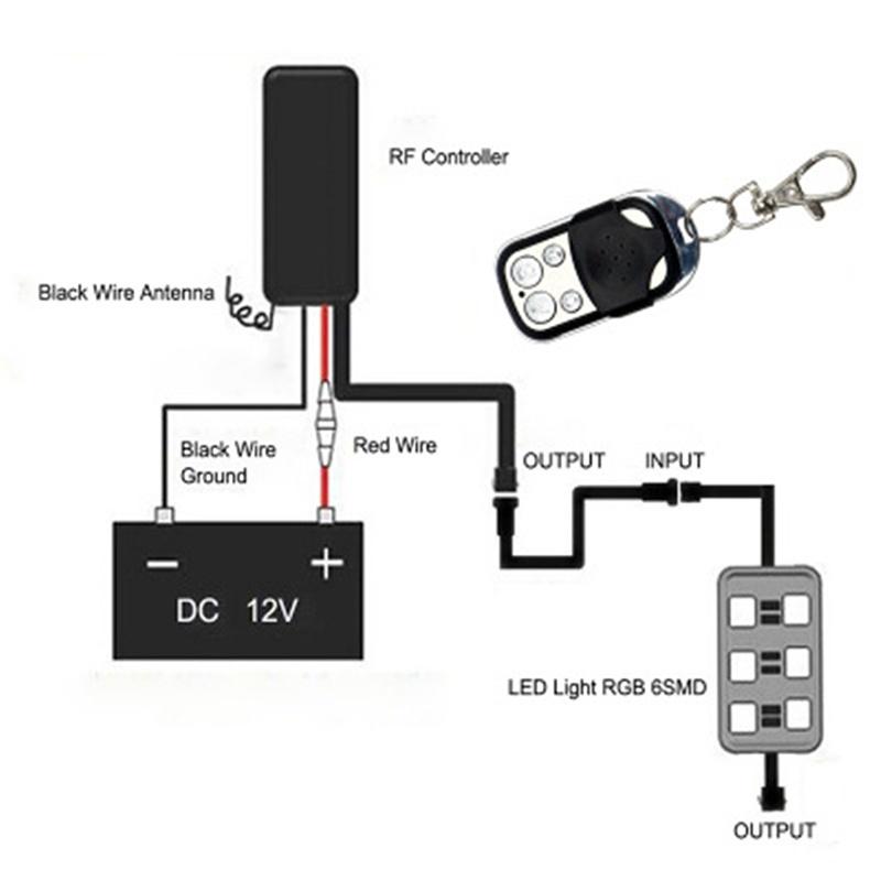 Đèn khí quyển trên ô tô 4 Đèn phanh thông minh RGB 24 LED Đèn khí quyển cho xe máy với điều khiển từ xa không dây Bộ đèn dải trang trí Moto